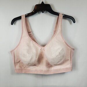 Cacique Beautiful Lacy Light Pink Bra No Underwire Plus Size 46DDD